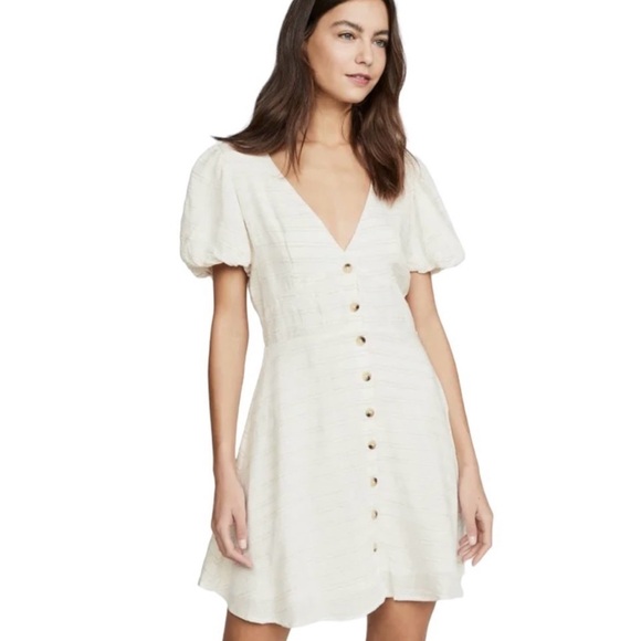 l*space Dresses & Skirts - L*SPACE SABRINA PUFF SLEEVE COVER-UP MINIDRESS CREAM sizes M and XL